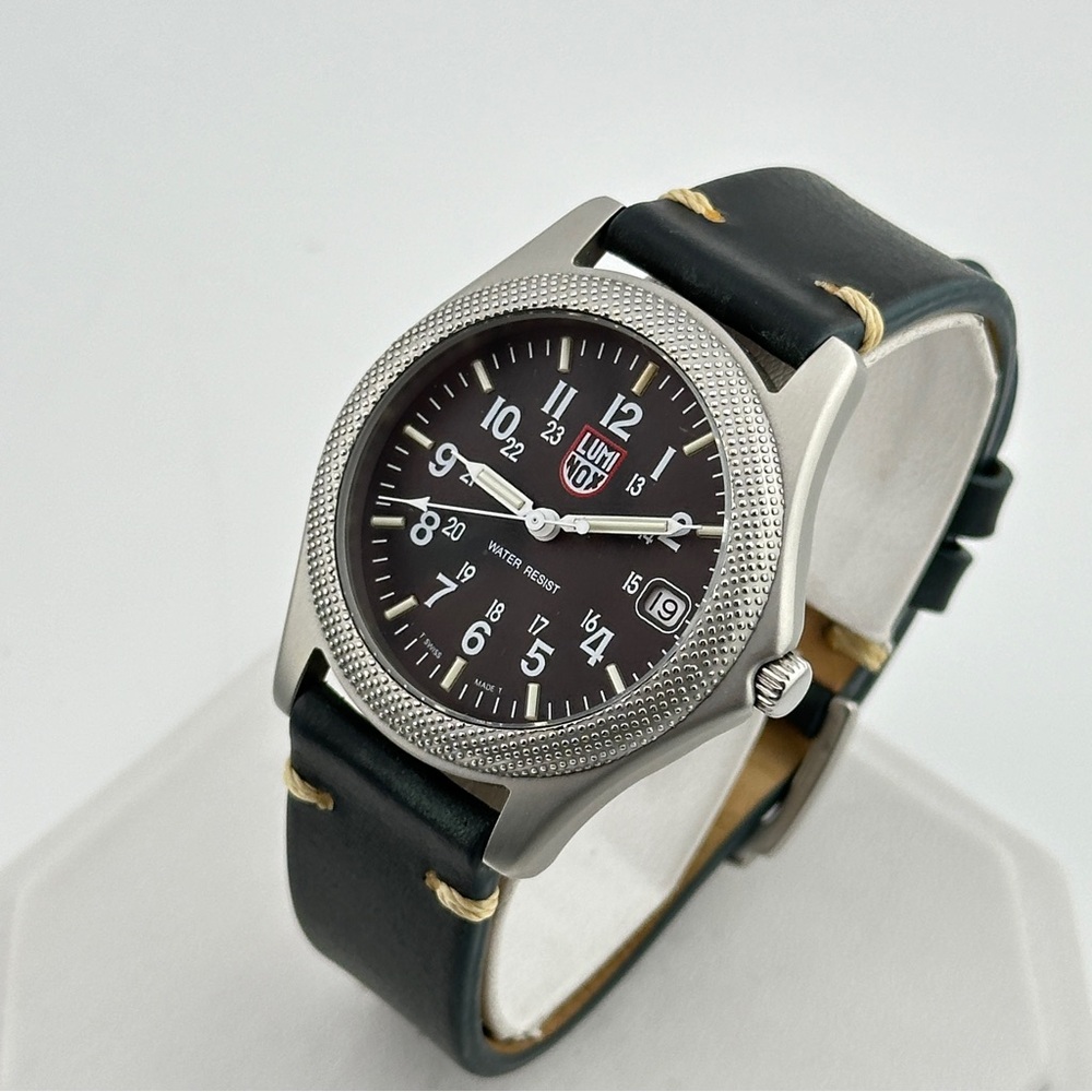 Vintage Luminox Black and Steel Military Dial 36mm Mens Watch